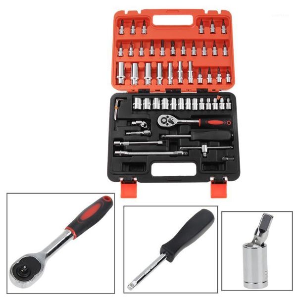 

car repair tool 53pcs socket wrench sleeve set kit car repair tool ratchet torque wrench combo tools kit auto bicycle set1