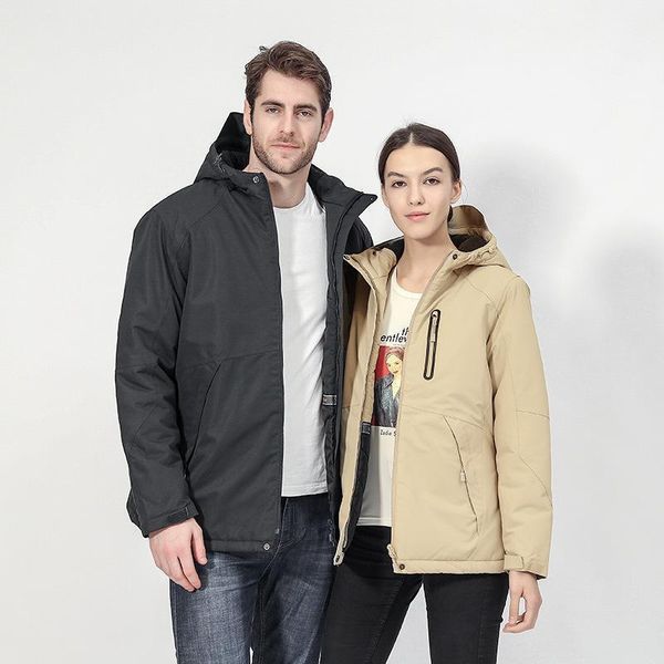 

men's down & parkas outdoor cotton padded jacket constant temperature male electric heating warm1, Black