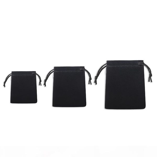 

75 pcs three dimensions (5 * 7 cm 7 * 9 cm 10 * 12 cm) velvet drawstring bag black wholesale jewelry bags christmas wedding gift bag, Pink;blue