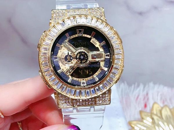 

wristwatches designer watches electronic digital movement 42mm*13mm watch male clock men party full diamond11, Slivery;brown