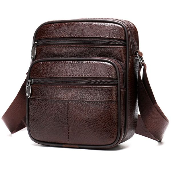 

2020 fashion shoulder male for cowhide men crossbody business bags solid courier bag p3m2