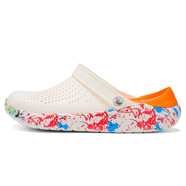

2020 clogs women sandals shoes men eva lightweight sandles graffiti colorful shoes for summer beach big size 36-46, Black