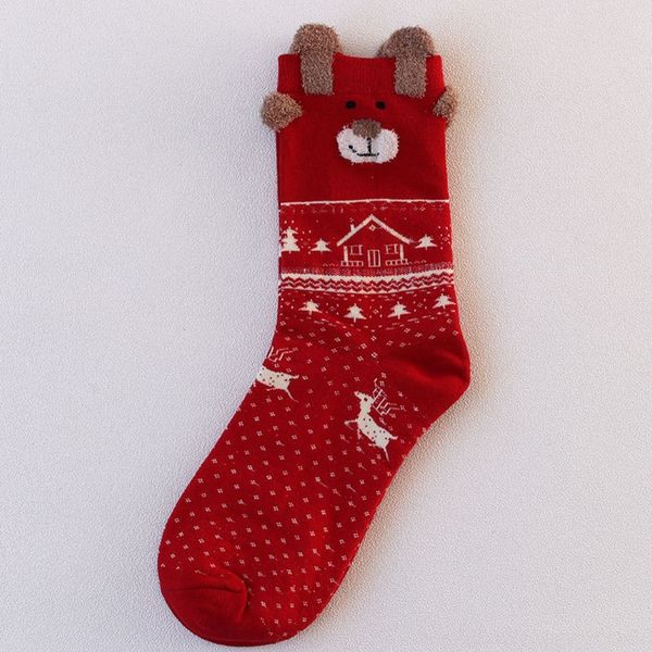 

abfkd 2020 cartoon autumn and winter new women's socks christmas stereo socksfestive three color elk christmas socks s3kec, Black