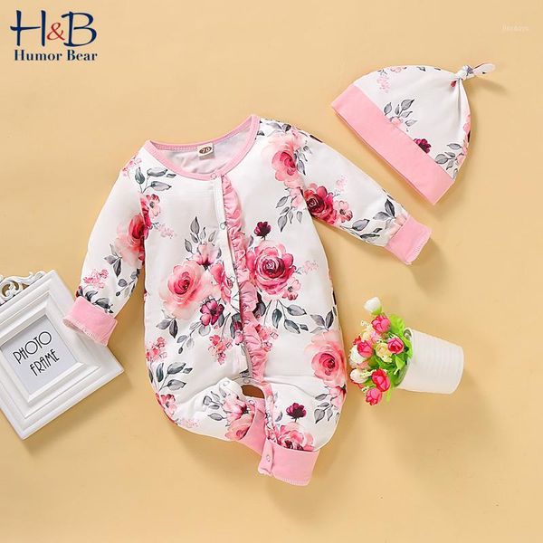 

humor bear baby romper winter autumn fashion baby girl floral bodysuit jumpsuit infant rose flower long sleeve warm clothing1, Blue