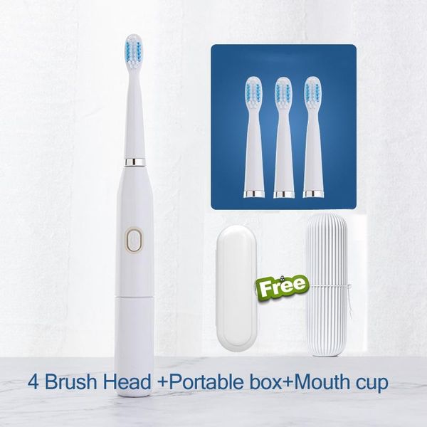 

smart electric toothbrush solid color battery simple get gift 4 mode travel with brush head