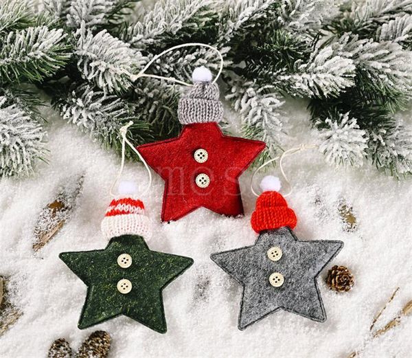 Рождественские товары для украшения вязаная крышка пятиконечная звезда маленький кулон творческий новый красный пятизвездочный дерево кулон DB150