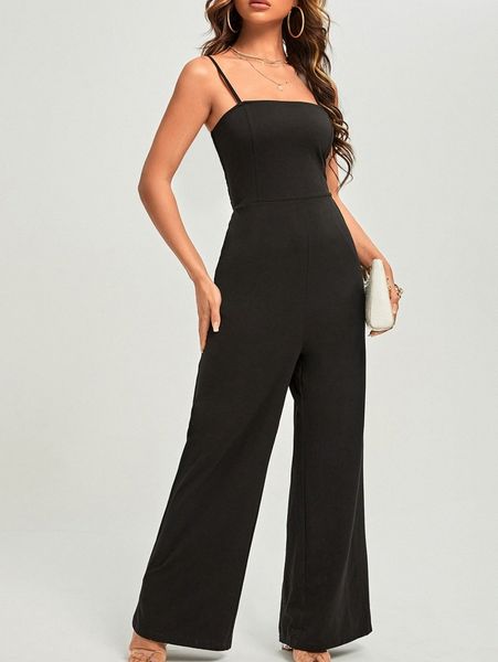 

shirred back cami jumpsuit k36x#, White
