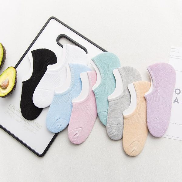 

boat socks female cotton light mouth college korean spring summer autumn thin socks solid color plain color anti-skid ja qylapv, Black