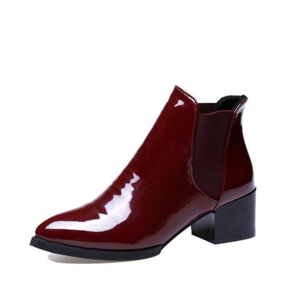 

european style pointed toe girl boots woman british style boots autumn winter 2020 bota feminina1, Black