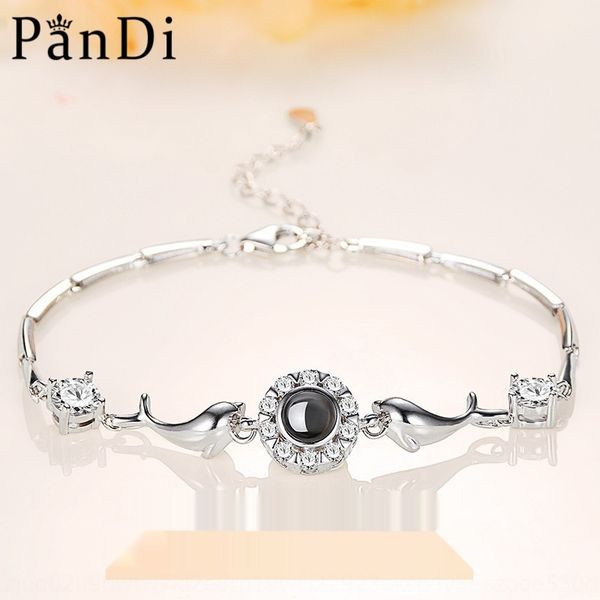 

wanghong new product dolphin lady creative 925 sterling silver accessory ornament accessoriesbracelet wanghong new product dolphin projectio, Golden;silver