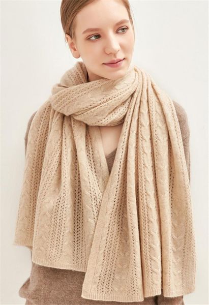 

new arrival 100% cashmere solid knit women fashion hollow out scarfs shawl 70x180cm, Blue;gray
