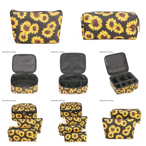 

ls051 sunflower storage storage bagcosmetic baglazy wash bag capacity large classic bag tattoo nail cosmetic case xobjz