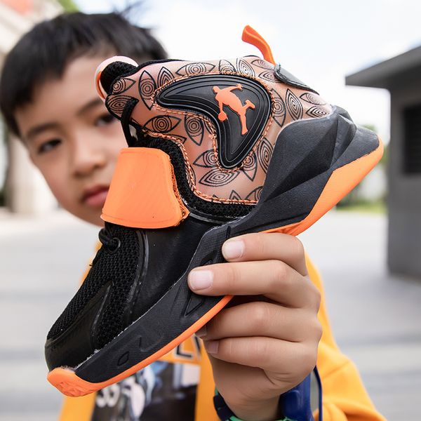

pinsen 2020 spring basketball kids boys sneakers non-slip casual children for boy girls basket child sport shoes, Black