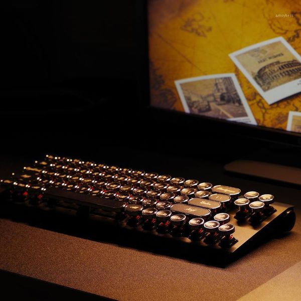 

akko os68 steampunk retro mechanical keyboard cherry axis computer desknotebook general mechanical keyboard1