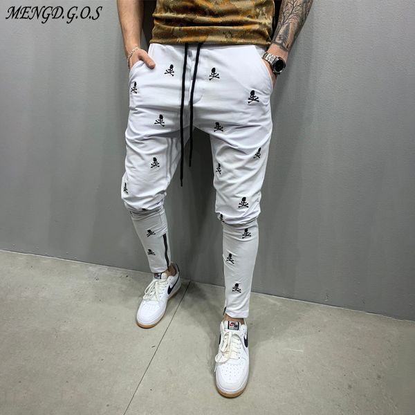 

streetwear men's jogging cotton sports slim fit fitness pants 201110, Black