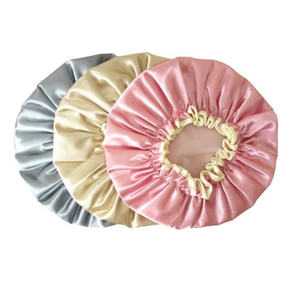 

shower caps double waterproof cap dust cosmetic care elastic band hat bath for bathroom supplies h401