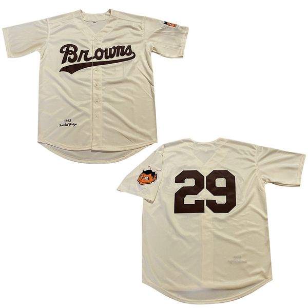 

men's 1953 paige jersey #29 browns beige baseball jerseys, Blue;black