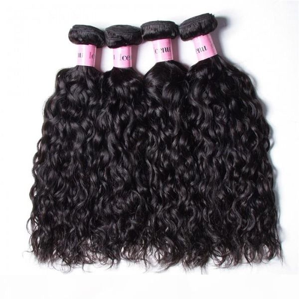 

tkwig hair 4 bundles water wave unprocessed virgin hair lace front for black women synthetic lace front grey, Black;brown