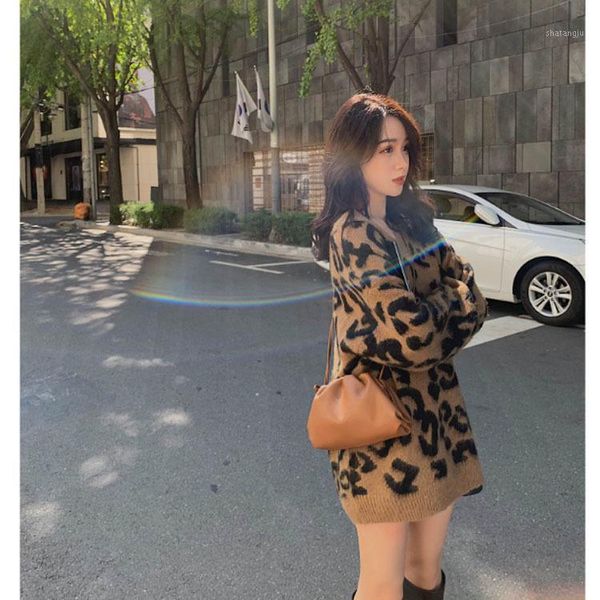 

leopard print ripped sweater women v neck long sleeve loose fall sweaters winter warm loose jumpers knitted pullovers1, White;black