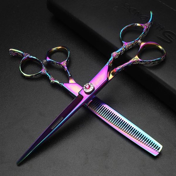 

профессиональные волос ножницы для hairdreser 7 дюймов 6 дюймов plum blossom зерна стрижка резки ножницы филировочные ножницы салон комплект