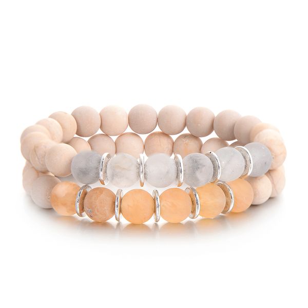 

ethnic matte pink stone bead bracelets vintage charm bracelet for men women friendship jewelry pulseira masculina, Black