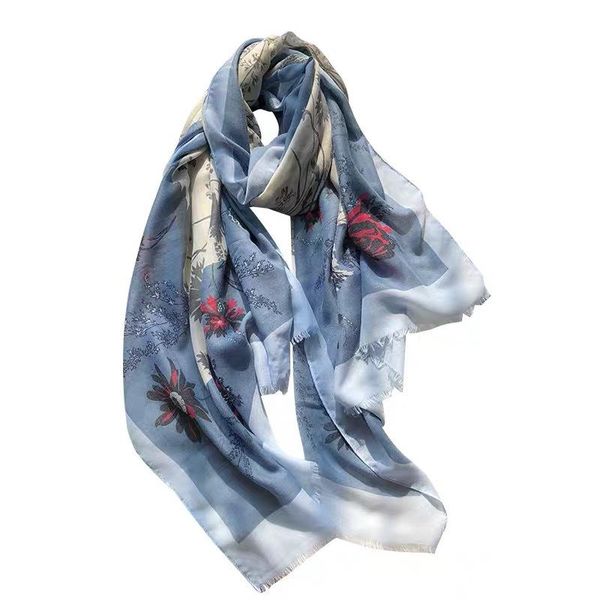 

2020 шарф хлопка женская весна осень мода сто шелковый шарф haze голубой цветок длинные шали двухместн роскошный шарф женщин sqcxpz, Blue;gray
