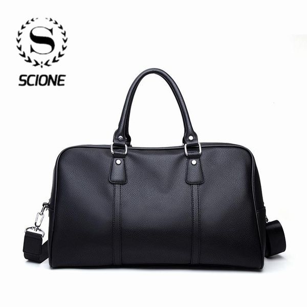 

scione 2020 fashion travel bag briefcase leather elegant business outdoor duffle bag casual chic big luggage carry-all tote