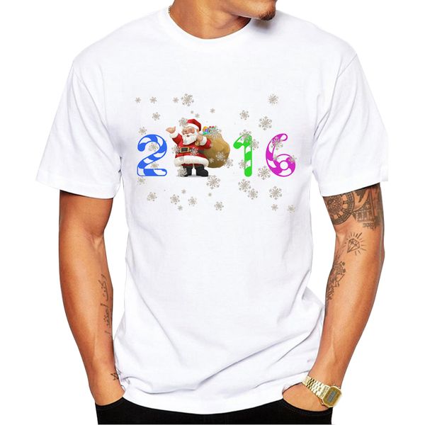 

2018 merry christmas men's t-shirt fashion santa claus printed men t shirts short sleeve funny sport hooded sweatshirt hoodie