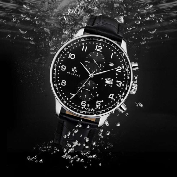 

business jialemei fashion quartz watch men's five needle timing calendar high grade 316 steel watch, Slivery;brown