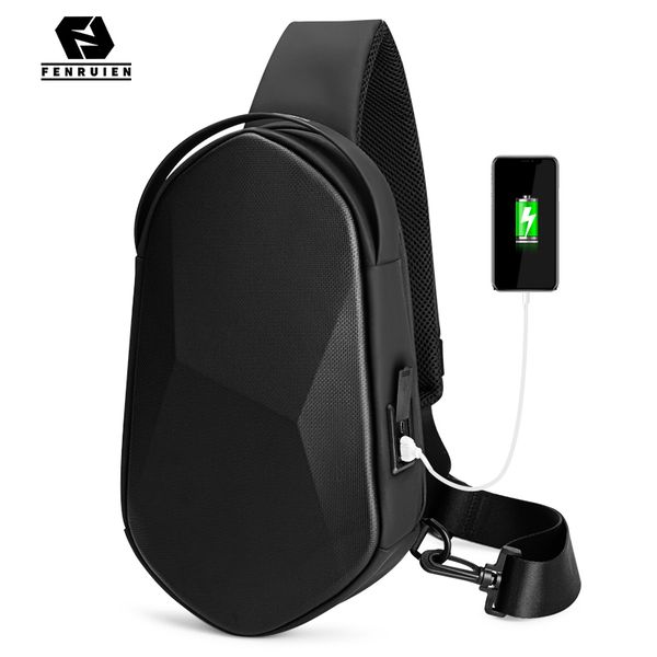 

fenruien men shoulder bags black usb charging crossbody bags water repellent casual travel messenger bag male 2020 new arrival c1008