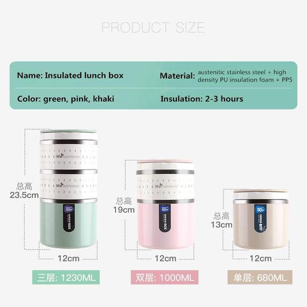 

1 2 3 layers japanese lunch box for food bento box stainless steel thermos lunch box food container lunchbox leakproof bbykfu