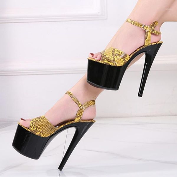 

sandals serpentine women 2021 summer peep toe high heels platform party wedding shoes zapatos de mujers big size heels1, Black
