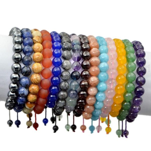 

5pcs/lot wholesale men's 10mm natural gem stones macrame beads yoga mala beaded diy fashion jewelry bracelet adjust handmade, Black