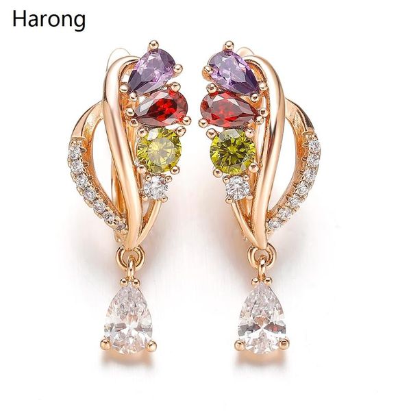 

natural zircon quality earrings colorful crystal flower stud earrings aesthetic jewelry for women fashion gift accessories, Golden;silver