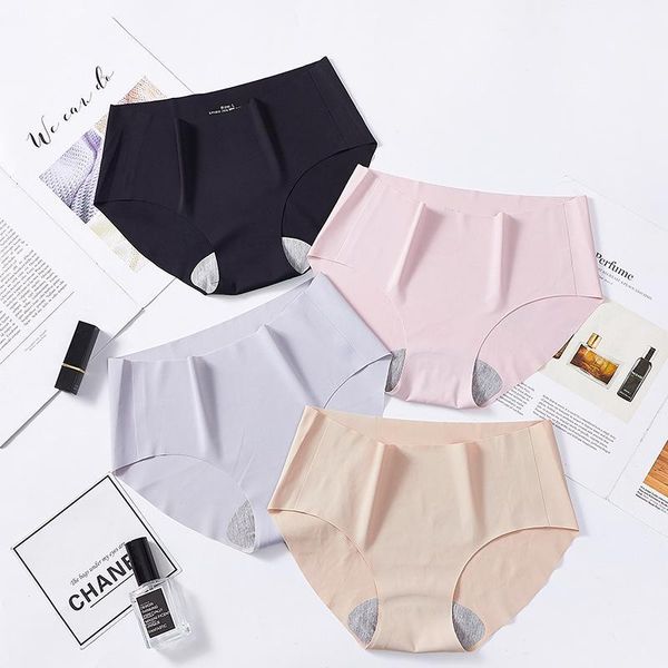 

peace of mind new style solid premier seamless underwear women's viscose ultra-thin women's medium waist briefs1, Red;black