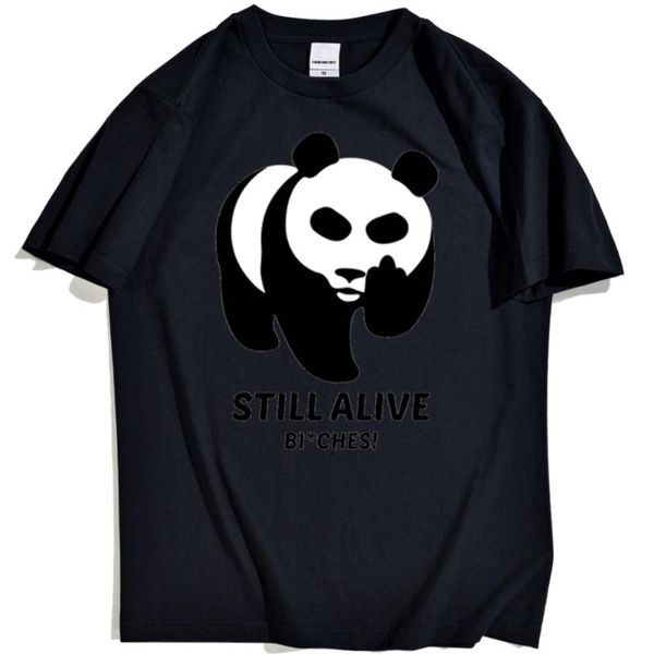 

funny kawaii panda pattern man t shirts fashion animal clothing tee shirt for man retro trend comfortable t-shirt men, White;black