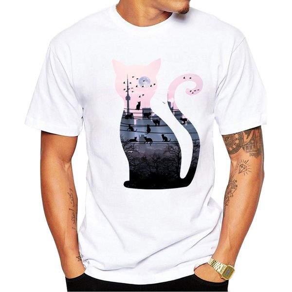 

teehub горячие продаж смешные для любовь кошки printed мужчины футболка hipster tshirts с коротким рукавом tee мода топы спортивные толстовк