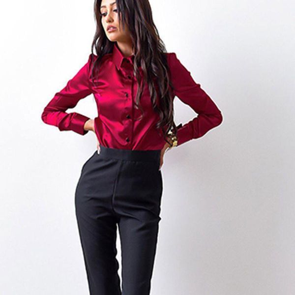 

womens clothing button fashion casual long sleeve women shirts blouses elegant blusas elegantes de mujer#p31, White