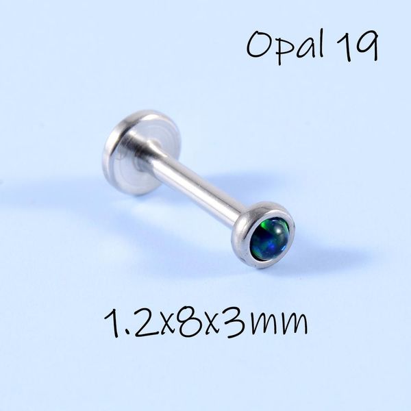 

surgical steel internally threaded lip ring 16g opal ear tragus helix earring cheek piercing ring dimple puncture jewelry q jlltkn, Silver