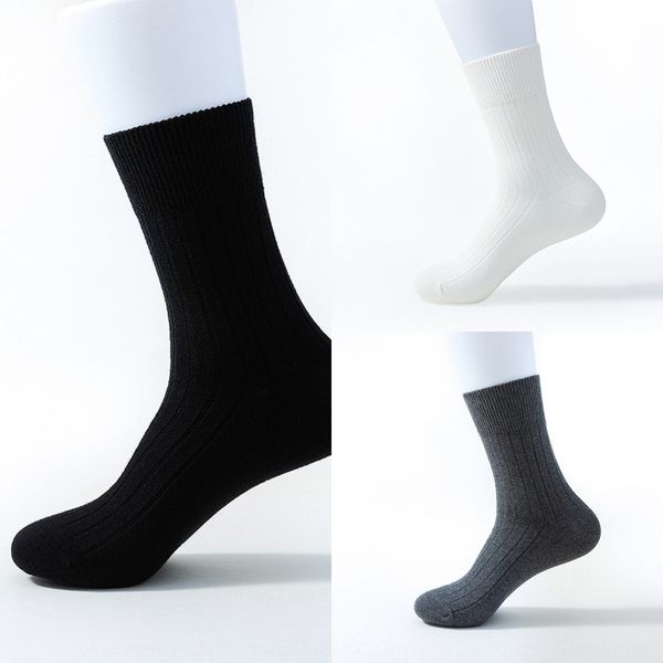 

20 years of autumn and winter new classic basic men's versatile vertical stripe cotton medium socksmen's medium tube socks busines, Black