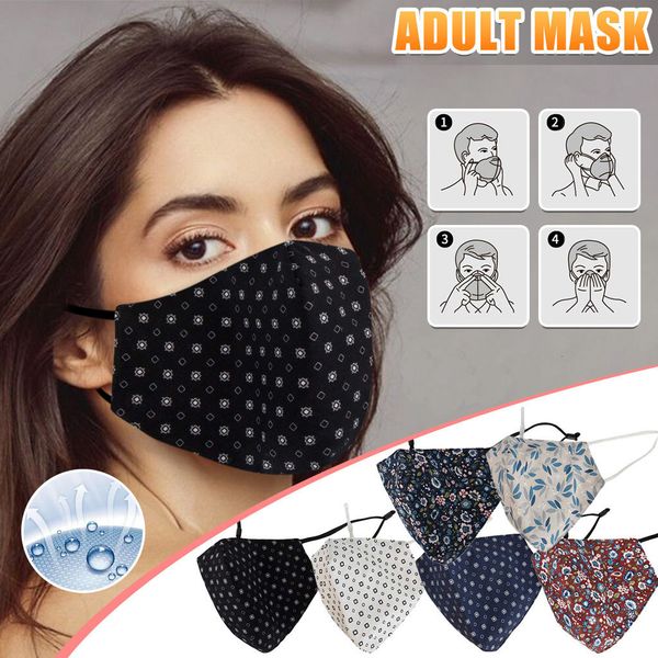 

design fashion new1pc new print maks washable floral polka dot printing cotton maak with adjustable earloops masker