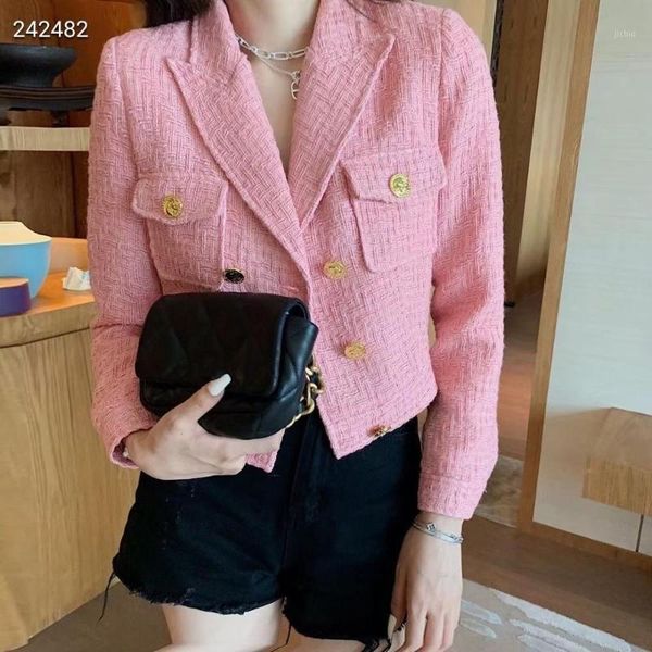 

woman new collection vintage c style pink jacket1, White;black