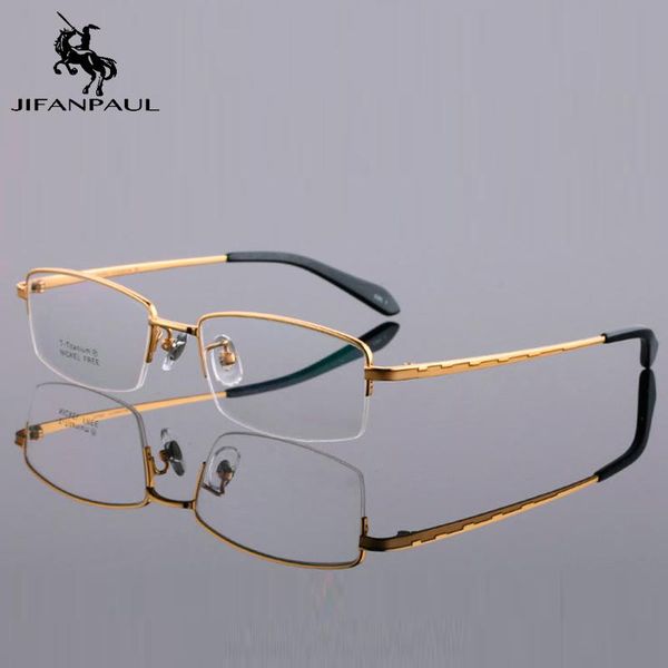 

sunglasses jifanpaul half frame front flexible plastic temple optical glasses full metal, White;black