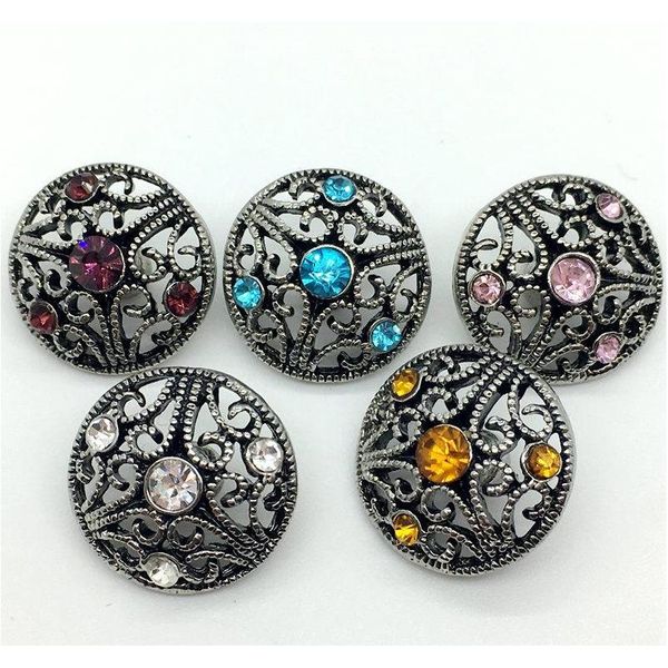 

noosa snap button rhinestone chunk charm button 18mm interchangeable hollow style jewelry for ginger snap brace wmtfqk luckyhat