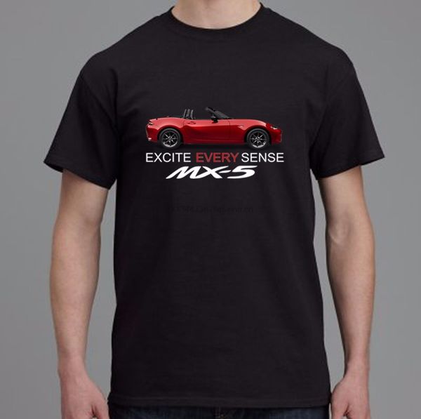

mazda mx5 t-shirt miata red roadster excite every sense tee black sport hooded sweatshirt hoodie