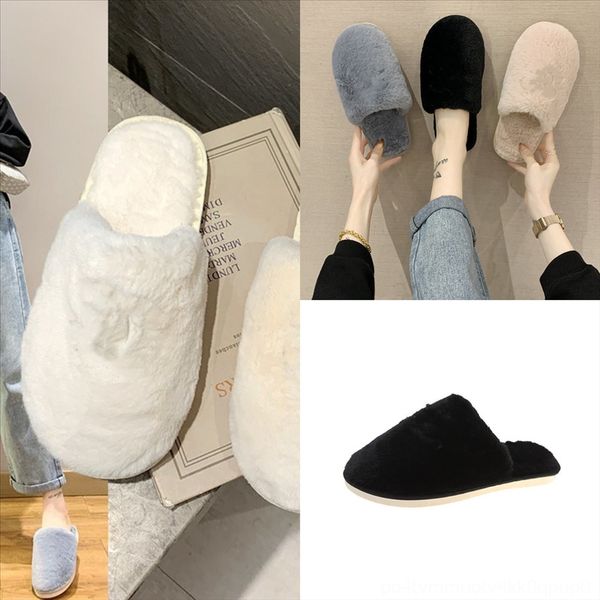 

khmyp floor men slipper plush bow cotton-padded slipperss couples indoor plush shoes home thick slipper women bedroom home winter warm, Black