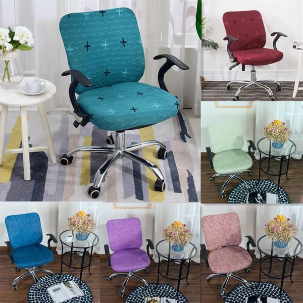 

chair covers 2pcs universal spandex cover elastic split back cover+seat office rotating computer stretch
