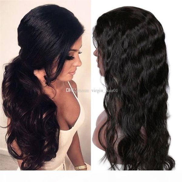 

wet wavy human hair wigs for black women body wave full lace wigs and lace front wigs 8-30 inch accept glueless wig, Black;brown