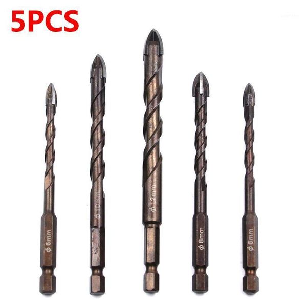 

5pcs cross hex tile bits glass ceramic concrete hole opener alloy triangle drill size 4/5/6/8/10/12 mm8/10/12 mm1