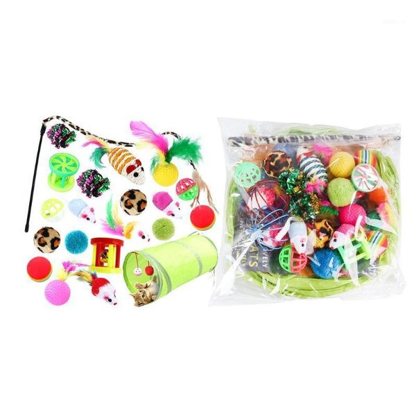 

21 pcs set plush cat teaser channel ball plush toys for pet safe environmentally friendly workmanship cat channel toy1